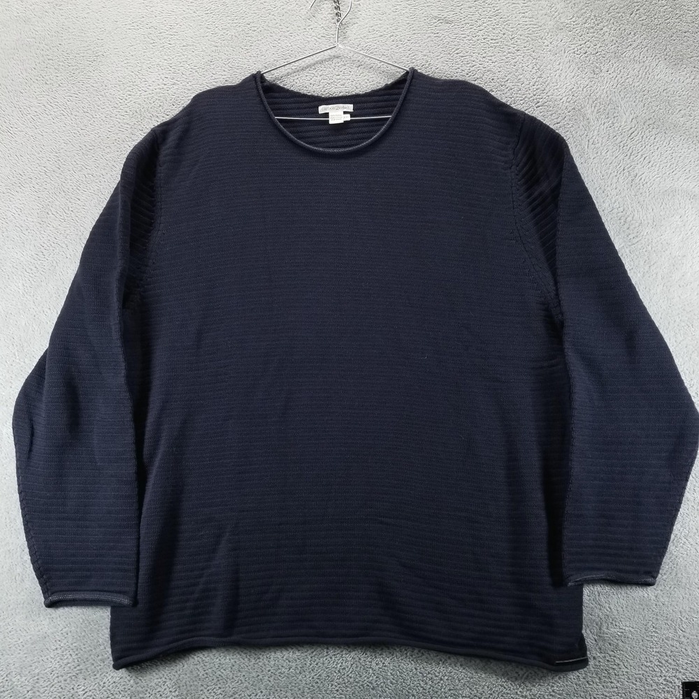 Carbon2cobalt Sweater Mens 2XL Blue Textured Knit Crewneck Cotton‎ Pullover